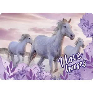 Derform desk mat PP 290x400 mm animal print (horses) model PLAKO25