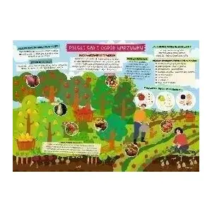 Desk mat HENRY - 'Sad i ogród warzywny' printed protective desk pad