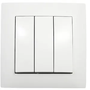 Triple switch VCX LC 17 White — VCX LC 17 triple light switch, wall-mounted, white
