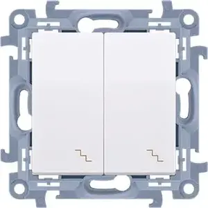 Wall switch Kontakt-Simon double stair switch with backlight 10AX white (CW6/2L.01/11)