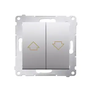 Spiedpogu slēdzis Kontakt‑Simon DZP1.01/43, plastmasas korpuss, sudraba, 250 V AC, 10 A, 75×45 mm