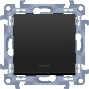 Vienpolu slēdzis modulim ar LED indikatoru Kontakt-Simon CW1L.01/49 10AX 250V~ skrūvju spailes matēti melns