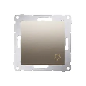 Pushbutton switch Kontakt-Simon DD1.01/44 — plastic housing, gold, 250V AC, 10A, 75×41 mm