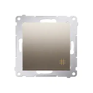 Electrical switch Kontakt-Simon DW7.01/44 — plastic housing, gold finish, IP20/IP44, 250 V AC, 10 A, 75×41 mm