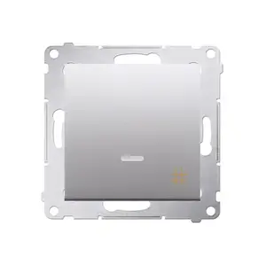 Electrical switch Kontakt-Simon DW7L.01/43 — Silver, plastic housing, IP20/IP44, 250V AC, 10A, 75×41 mm