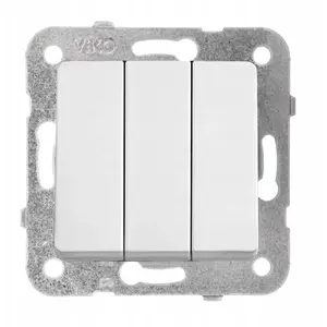 Wall switch Panasonic LINNERA 3-button, white glossy, model 91440068