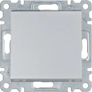 Single-pole switch Hager WL0012 silver — 1-pole wall switch, Hager WL0012