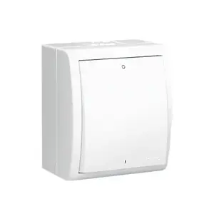 Electrical switch Kontakt‑Simon AQW2/11, white, plastic housing, IP54, 250V AC, 10A, 60×48 mm