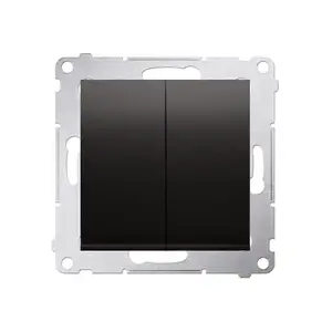 Pogas slēdzis Kontakt-Simon DP2.01/48 — plastmasas korpuss, antracīts, 250 V AC, 10 A, 75×41 mm