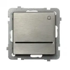 Wall switch Ospel ŁP-6RMS/m/37 stainless steel, IP20, 250 V AC, 10 A, 71×71×42 mm