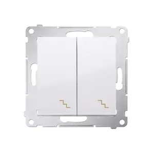 Electrical switch Kontakt-Simon DW6/2.01/11 — plastic housing, white, 250 V AC, 10 A, IP20/IP44, 75×41 mm