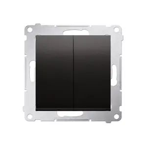 Elektriskais slēdzis Kontakt‑Simon DW5.01/48, plastmasas korpuss, antracīts, IP20/IP44, 250 V AC, 10 A, 75×41 mm