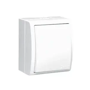 Electrical switch Kontakt-Simon AQW1L/11, plastic housing, IP54, 250 V AC, 10 A, white, 60×48 mm