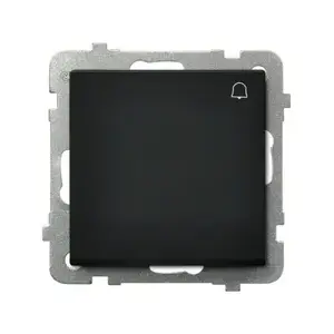 Wall-mounted switch Ospel ŁP-6R/m/33 Black — 10 A, 250 V, IP20, 71×71×42 mm