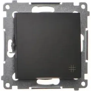 Wall cross switch Kontakt-Simon Simon 54 DW7.01/49 10AX 250V quick terminals black matte