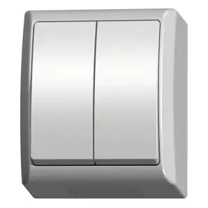 Electrical switch Ospel ŁNH-2H/00, single-pole 10 A, 250 V, IP44, white, 60×48×70 mm
