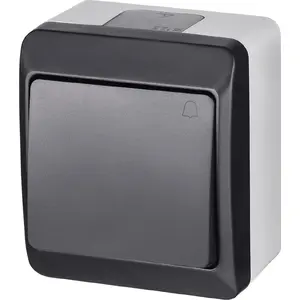 Hermetic push button bell ELEKTROPLAST Hermes 10A IP44 antracite (model 0337-07)
