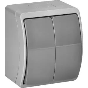 Wall-mounted candle-style switch ORNO OR-OE-7101/GR, IP44 protection, grey-graphite