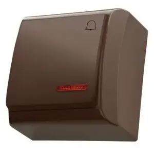 Electrical switch Ospel ŁN-6BS/24, single-pole, 250 V AC, 10 A, brown, 60×60×37 mm