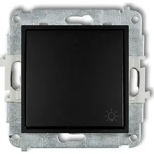 Push button light switch Karlik 12MWP-5 black matte – single-pole wall control