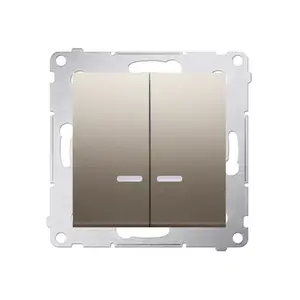Electrical switch Kontakt-Simon DW5BL.01/44 — plastic housing, gold, IP20/IP44, 250 V AC, 10 A, 75×41 mm