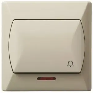Electrical switch Ospel ŁP-6AS/01 — single-pole 10 A, 250 V, IP20, beige, 82×82×36 mm