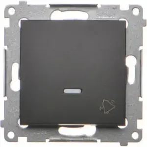 Durvju zvana poga modulis Kontakt-Simon Simon 54 DD1AL.01/49 16AX 250V ar LED apgaismojumu skrūvju spailes melns matēts