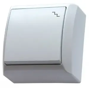 Electrical switch Ospel ŁN-3B/00, single-pole 10 A, 250 V, IP20, 60×60×37 mm, white