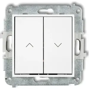 Wall-mounted roller shutter push button Karlik MWP-8, white, single-gang, momentary switch