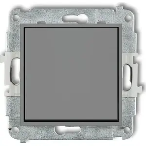 Single-pole Mini Switch Karlik 27MWP-1 gray matte — compact wall-mounted electrical switch