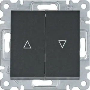 Hager Lumina monostable (momentary) roller shutter switch WL0323, normally open, black