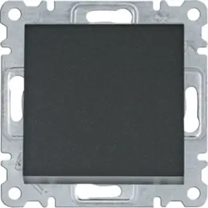 Single-pole switch Hager WL0013 black — electrical wall switch, 1-pole