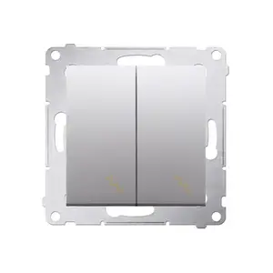 Electrical switch Kontakt-Simon DW6/2.01/43, plastic housing, silver, 250 V AC, 10 A, IP20/IP44, 75×41 mm