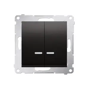 Electrical switch Kontakt‑Simon DW5BL.01/48 — plastic housing, anthracite, 250 V AC, 10 A, IP20/IP44, 75×41 mm