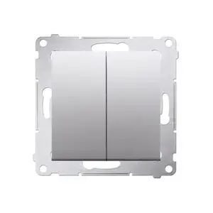 Electrical switch Kontakt-Simon DW5A.01/43 — Silver, plastic housing, 250 V AC, 16 A, IP20/IP44, 75×41 mm