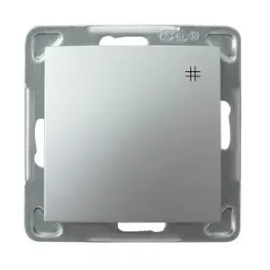 Wall Switch Ospel ŁP-4Y/m/18, Silver, IP20, 250V AC, 16A, 71×71×40 mm