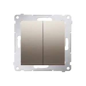 Pushbutton switch Kontakt-Simon DP2.01/44 — plastic housing, gold, 250 V AC, 10 A, 75×41 mm
