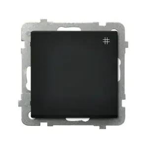 Wall switch Ospel ŁP-4R/m/33, black, IP20, 250V AC, 16A, 71×71×42 mm