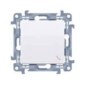 Electrical switch Kontakt-Simon CW6.01/11 White, plastic housing, IP20/IP44, 250 V AC, 10 A, 77×42 mm