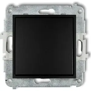 Single-pole push button switch Karlik 12MWP-4.1 black matte