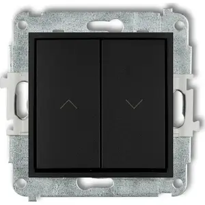 Karlik Mini shutter switch black matte 12MWP-8 — compact wall button for blind and shutter control