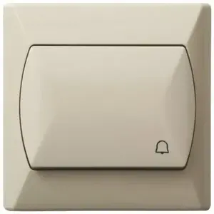 Electrical switch Ospel ŁP-6A/01, single-pole, 10 A, 250 V, beige, 82×82×36 mm