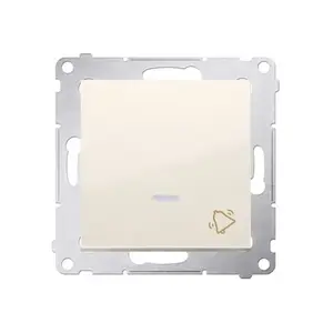 Pushbutton switch Kontakt‑Simon DD1L.01/41 — White, plastic housing, 250 V AC, 10 A, 75×41 mm