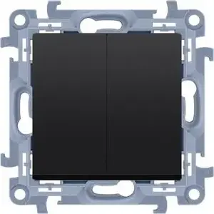 Kontakt-Simon candle-style switch module CW5BL.01/49 with LED indicator, 10AX 250V~, screw terminals, IP44-ready gasket, matte black