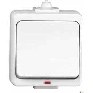 Viedais slēdzis Timex JANTAR-bis WNT-7J-b/S — impulsa poga (zvans) ar apgaismojumu, IP44, balts