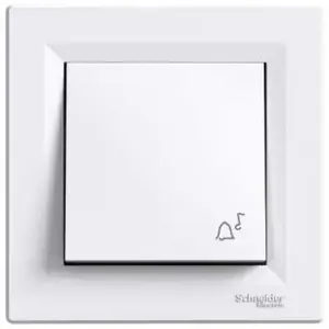 Button doorbell Schneider Electric Asfora white EPH0800221, single-pole mechanical button for door chime