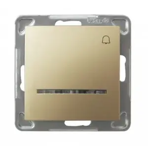 Ospel ŁP-6YS/m/28 wall switch module, Gold, IP20, 250 V AC, 10 A, 71×71×40 mm