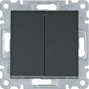 Double stair switch Hager WL0053 black — wall-mounted, two-way control