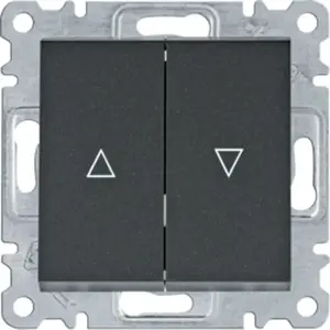 Hager WL0313 Bistable Shutter/Blind Switch, Black — Wall-mounted single-gang control