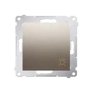 Pushbutton switch Kontakt-Simon DS1.01/44 — Gold, 250 V AC, 10 A, Plastic housing, 75×41 mm
